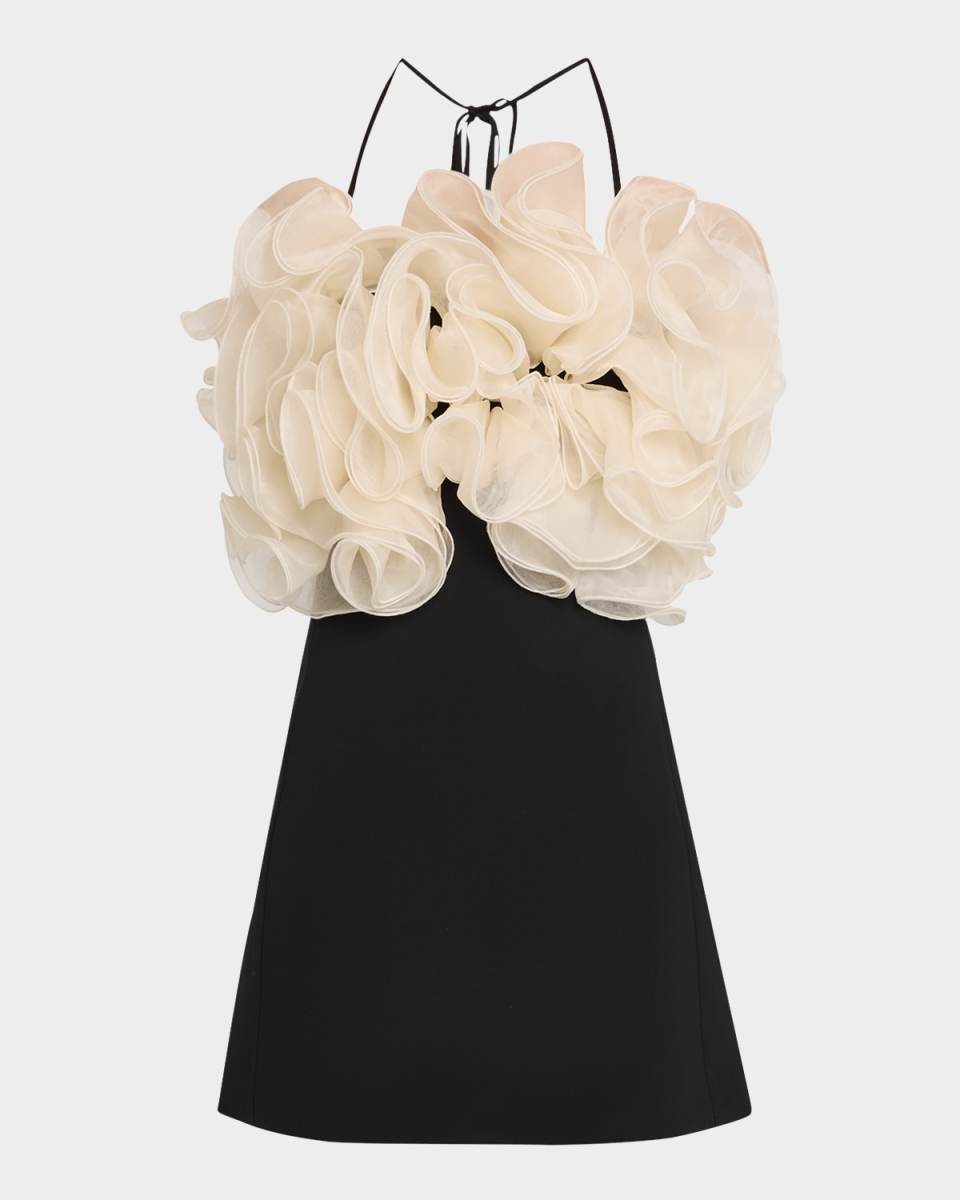 Aisha Ruffle Halter Mini Dress